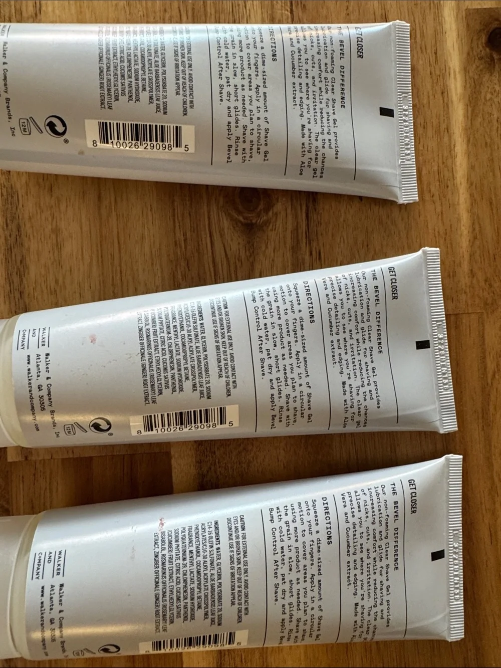 Bevel Clear Shave Gel Trio - Silver & White Tubes